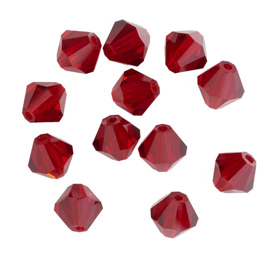 Glas geslepen glitterkralen, 6 mm