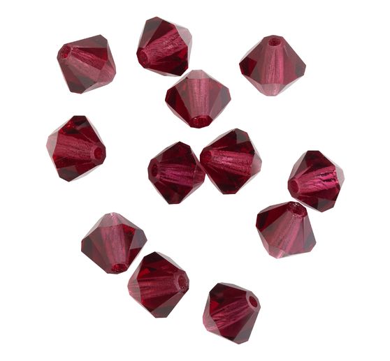 Glas geslepen glitterkralen, 6 mm