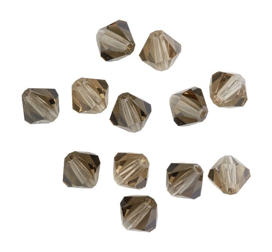 Glas geslepen glitterkralen, 6 mm