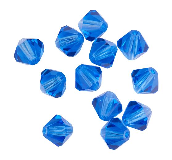 Glas geslepen glitterkralen, 6 mm