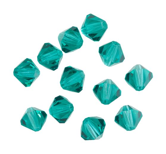 Glas geslepen glitterkralen, 6 mm