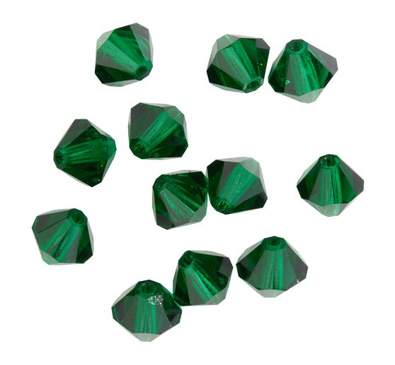 Glas geslepen glitterkralen, 6 mm