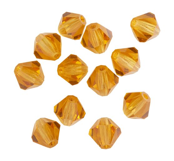 Glas geslepen glitterkralen, 6 mm