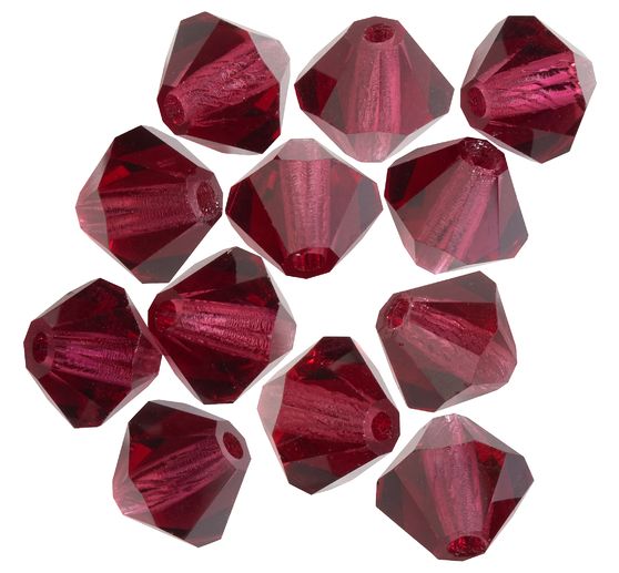 Glas geslepen glitterkralen, 6 mm