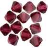 Glas geslepen glitterkralen, 6 mm Fuchsia