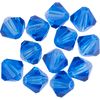 Glas geslepen glitterkralen, 6 mm Sapphire