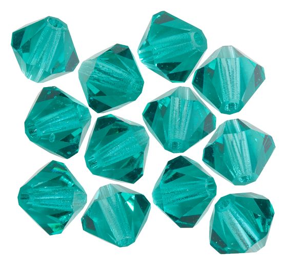 Glas geslepen glitterkralen, 6 mm