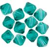 Glas geslepen glitterkralen, 6 mm Blue Zircon