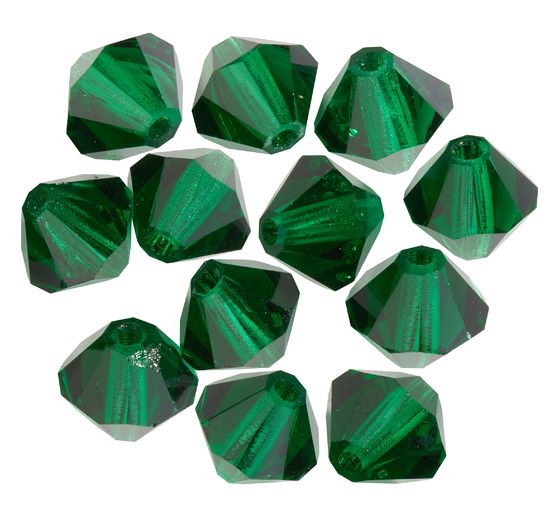 Glas geslepen glitterkralen, 6 mm