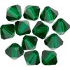 Glas geslepen glitterkralen, 6 mm Emerald
