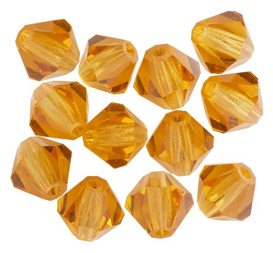 Glas geslepen glitterkralen, 6 mm
