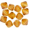Glas geslepen glitterkralen, 6 mm Topaz