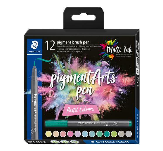 STAEDTLER Pigment brush pen, set van 12