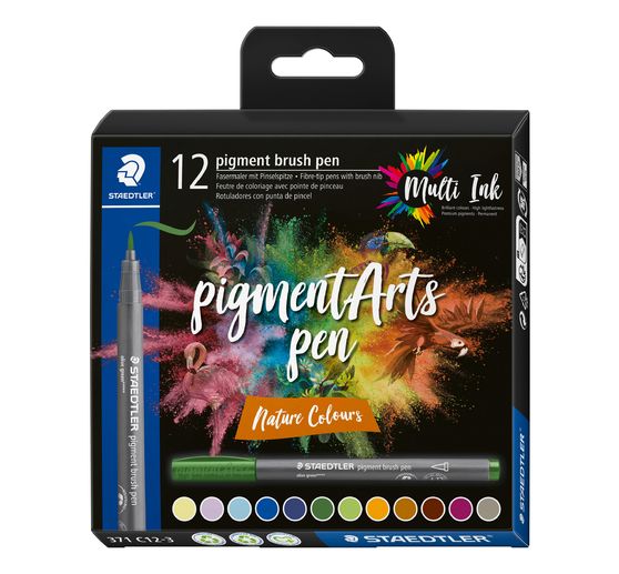 STAEDTLER Pigment brush pen, set van 12