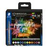 STAEDTLER Pigment brush pen, set van 12 Nature Colours