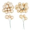 Kerstballen van glas op draad, 36 stuks, Ø 20 / 25 / 30 mm Champagne mix