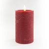 LED echte waskaars "12,5 x 7,5 cm", met timer Bordeaux