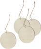 Breloque en bois "ronde" avec ruban, set de 4 pièces