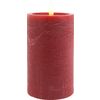 LED echte waskaars "12,5 x 7,5 cm", met timer Bordeaux