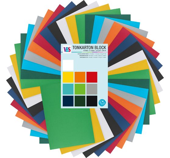 Bloc de papier cartonn&eacute; de couleur VBS XXL