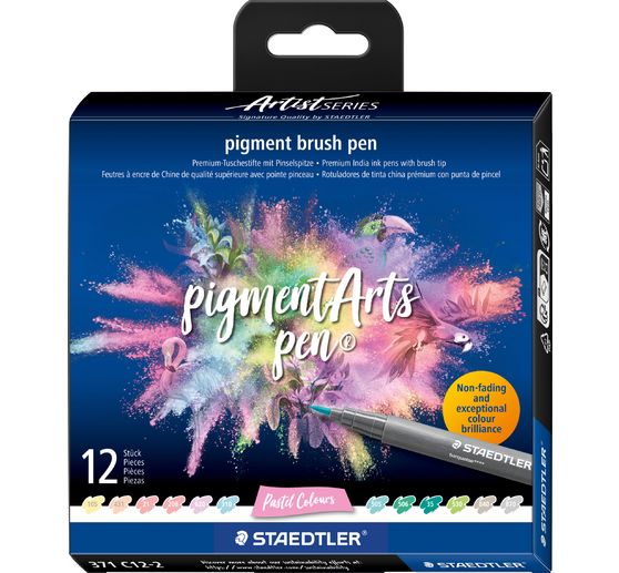 STAEDTLER Pigment brush pen, set van 12