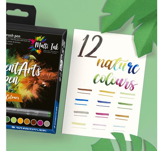 STAEDTLER Pigment brush pen, set van 12