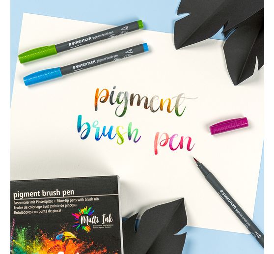 STAEDTLER Pigment brush pen, set van 12