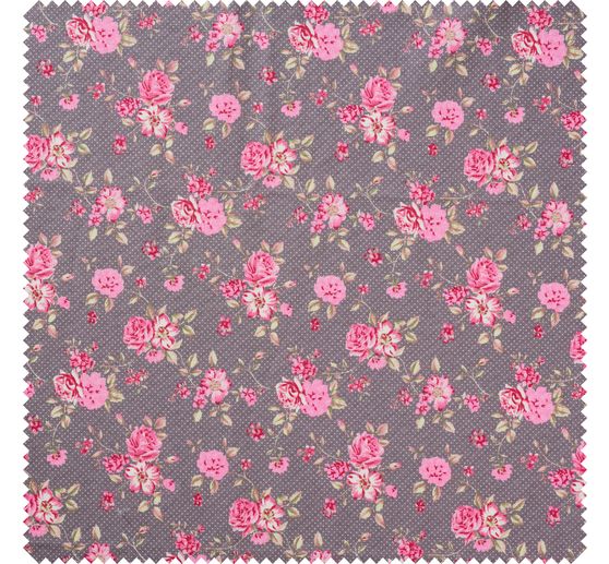 Cotton fabric "Rosenborg" Rosé/Taupe