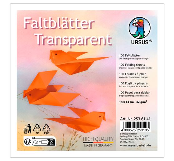Transparant papier-vouwpapier