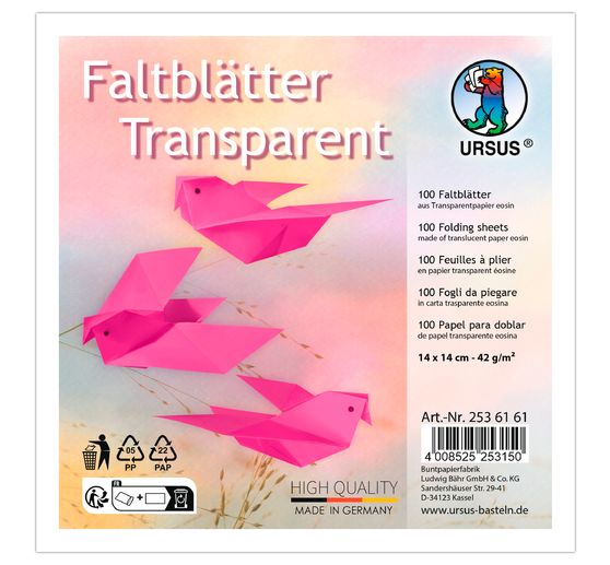 Transparant papier-vouwpapier