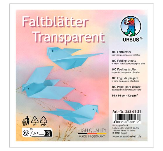 Transparant papier-vouwpapier