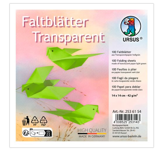 Transparant papier-vouwpapier