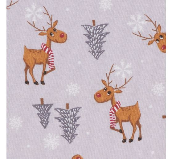 Katoenen stof "Red Nose Reindeer"