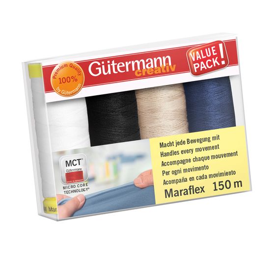 Assortiment de fils à coudre Maraflex, 4 bobines