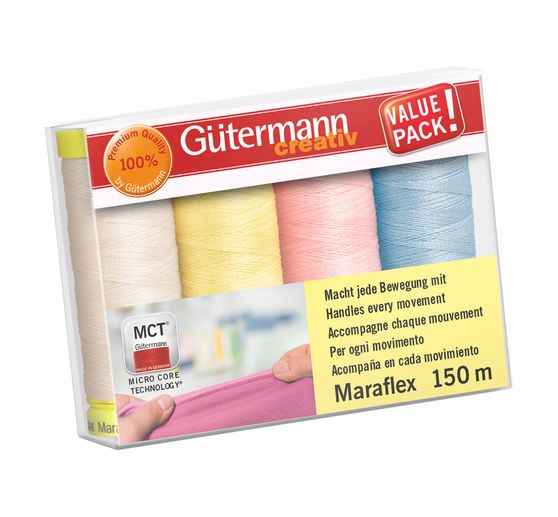 Assortiment de fils à coudre Maraflex, 4 bobines
