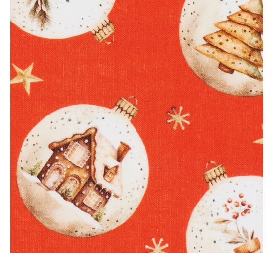 Katoenen stof "Kerstballen"