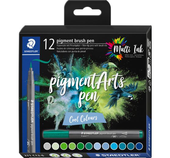 STAEDTLER Pigment brush pen, set van 12