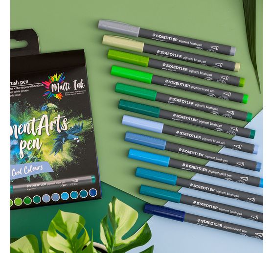 STAEDTLER Pigment brush pen, set van 12