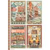 Motif straw silk "Art of Travelling" 4 Cards