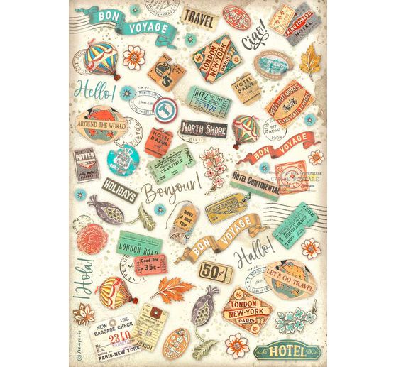 Motif straw silk "Art of Travelling"