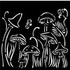 Pochoir « Hidden Grove », 12 x 12 cm Mushrooms