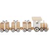 Miniatuur houten trein, met 3 geschenkwagons Naturel/Wit