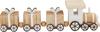 Miniatuur houten trein, met 3 geschenkwagons