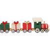 Miniatuur houten trein, met 3 geschenkwagons Rood/Goud/Groen
