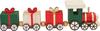 Miniatuur houten trein, met 3 geschenkwagons
