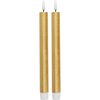 LED real wax candle with timer 6/18 hrs. Gold