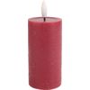 LED echte waskaars "10 x 5 cm", met timer 6/18 uur. Bordeaux