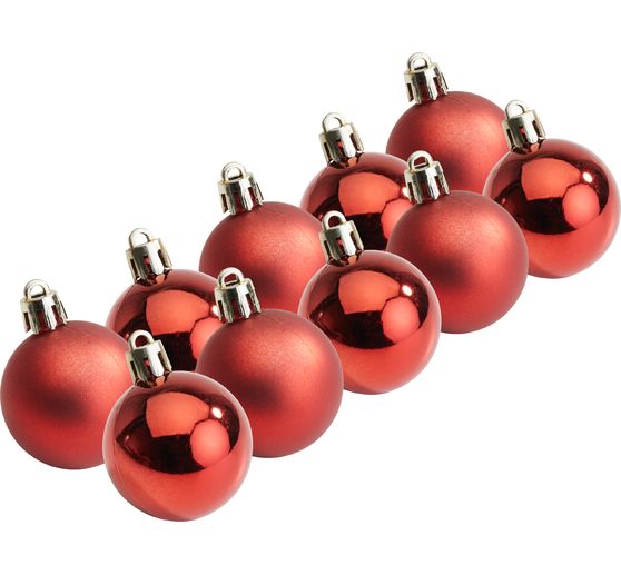 Plastic Kerstballen, 10 stuks, Ø 4,4 cm