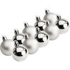 Plastic Kerstballen, 10 stuks, Ø 4,4 cm Zilver
