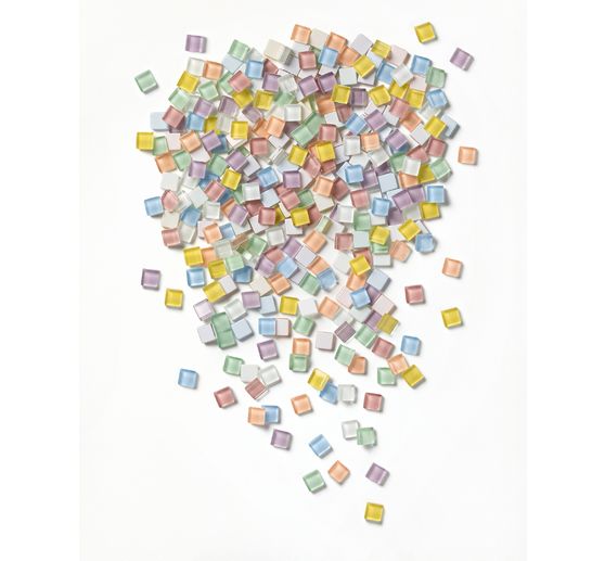 Glas-Mosaiksteine Mix, farbig sortiert